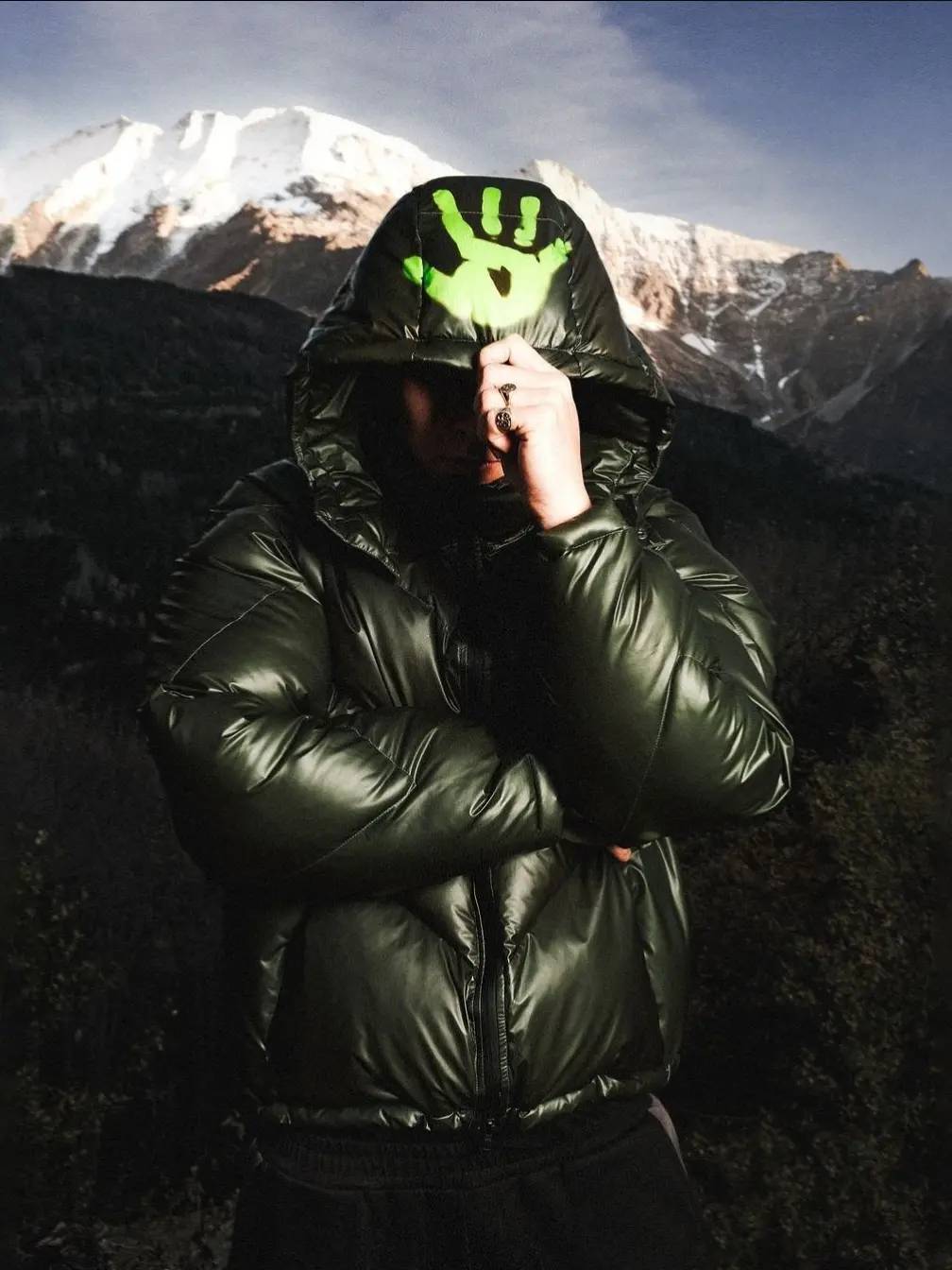 Thermal Cotton Hooded Jacket with Embroidery