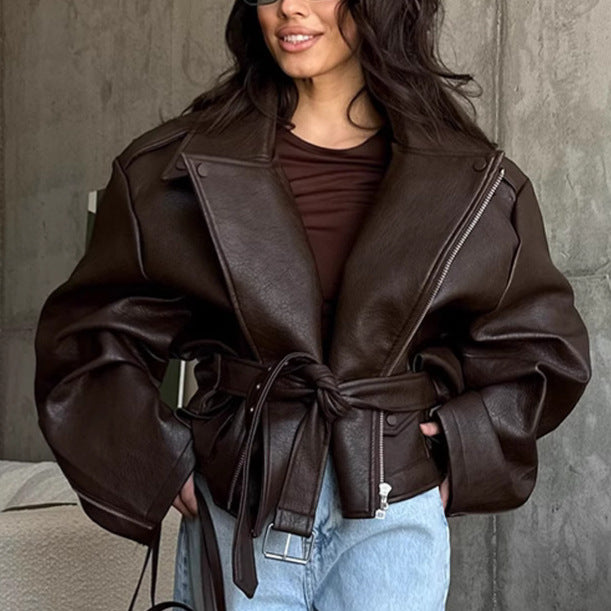 Leather jacket woman