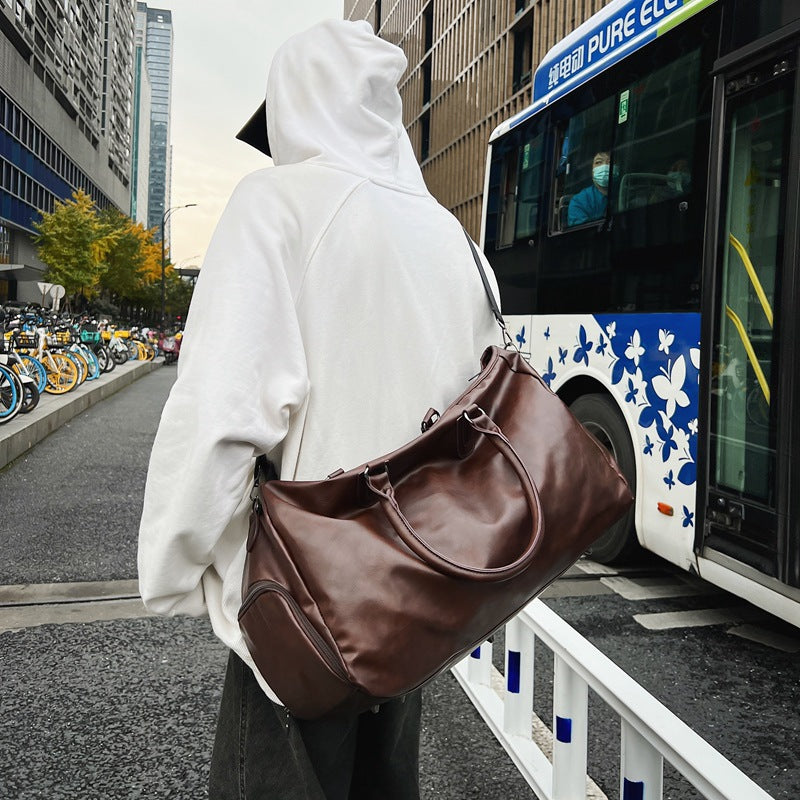 Retro PU Leather Neutral Travel Bag