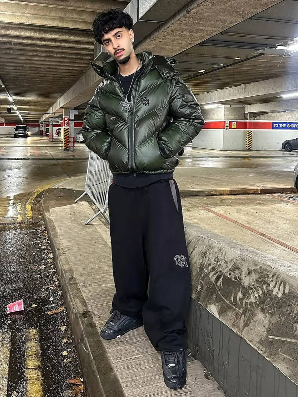 Thermal Cotton Hooded Jacket with Embroidery