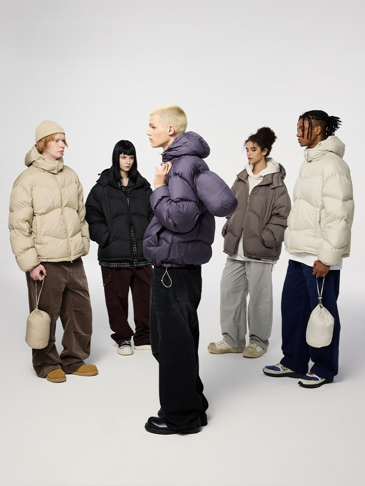 Men's Lightweight Puff Down Jacket Winter Hooded Coat