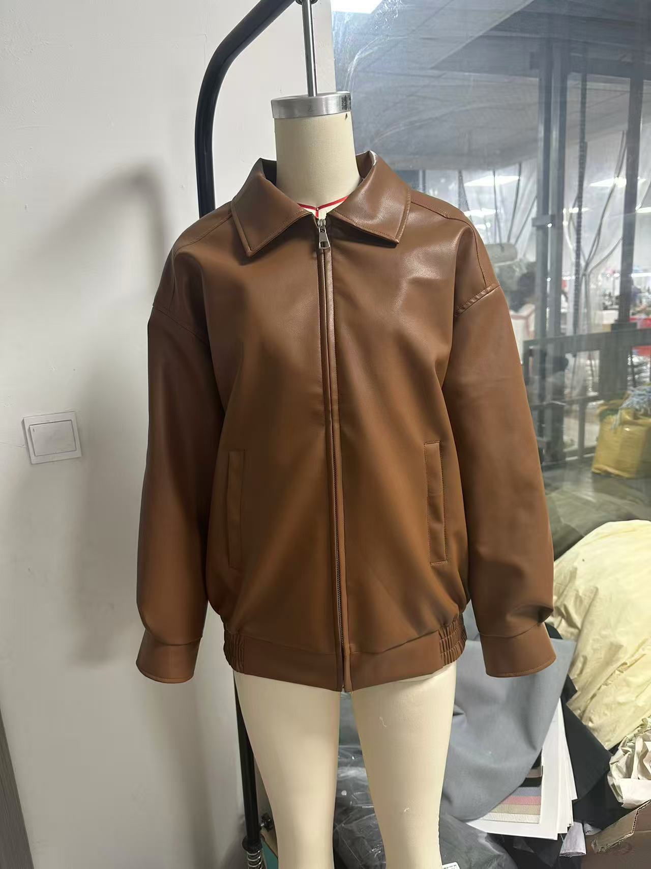 PU leather jacket