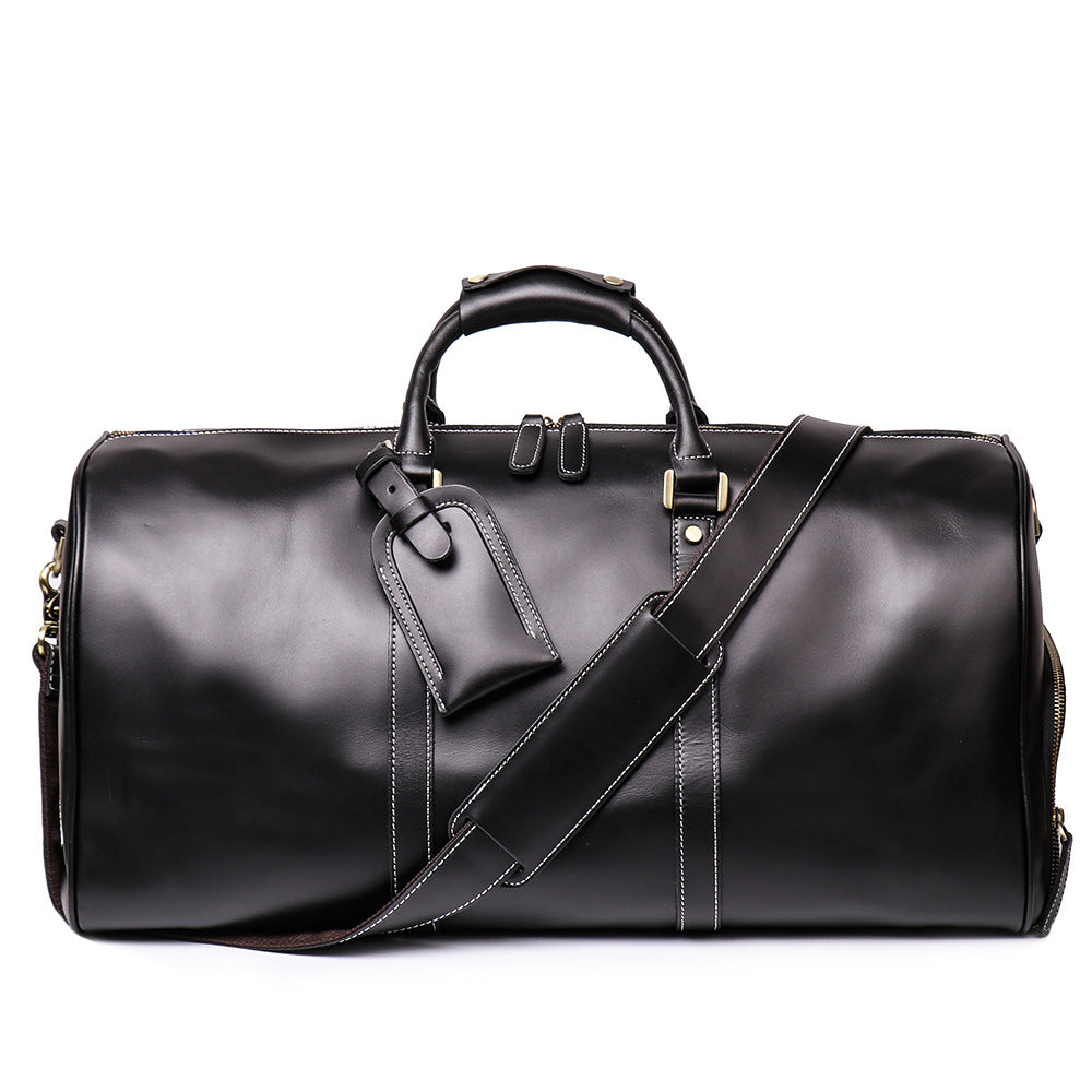 Men's genuine leather tote travel bag