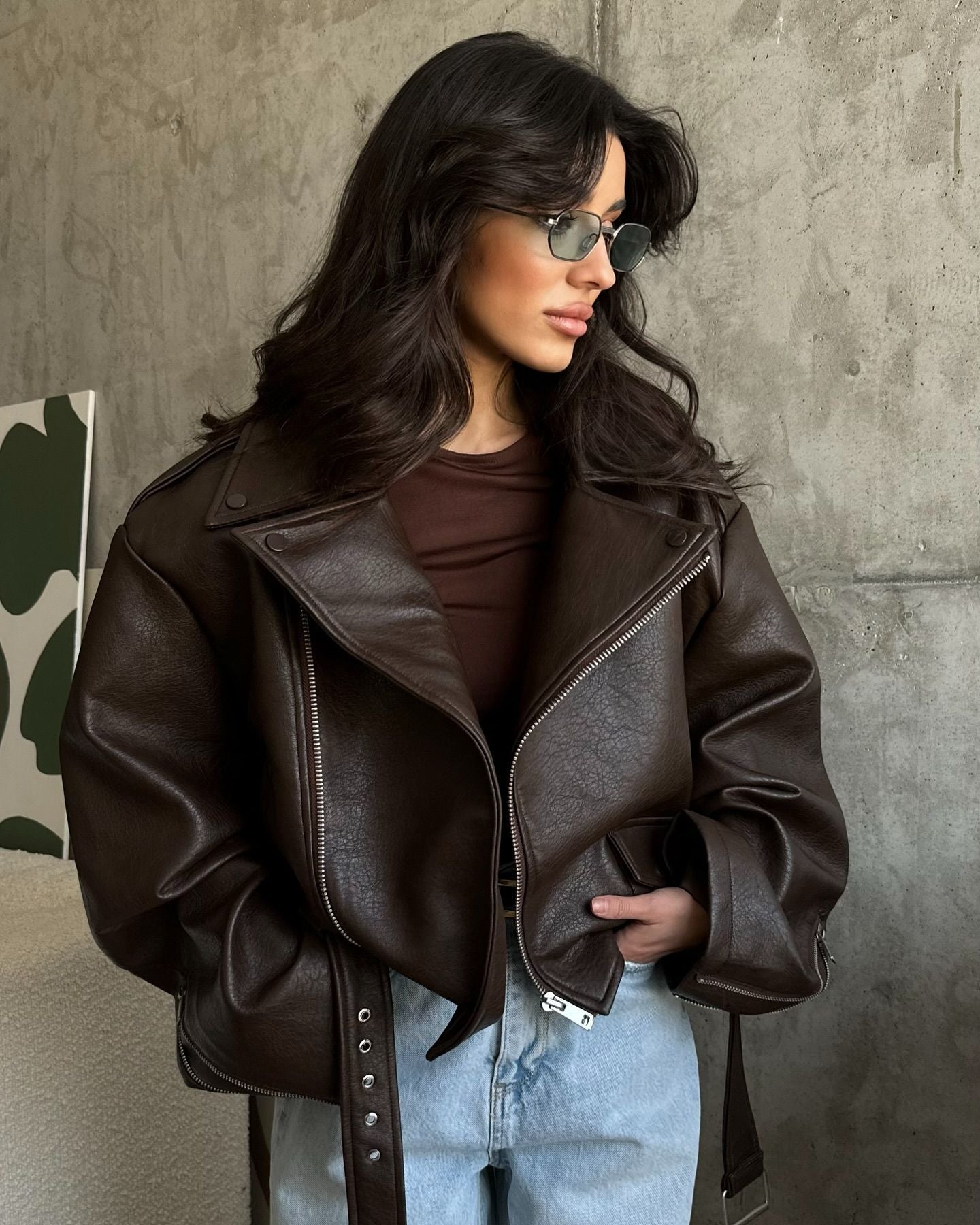 Leather jacket woman