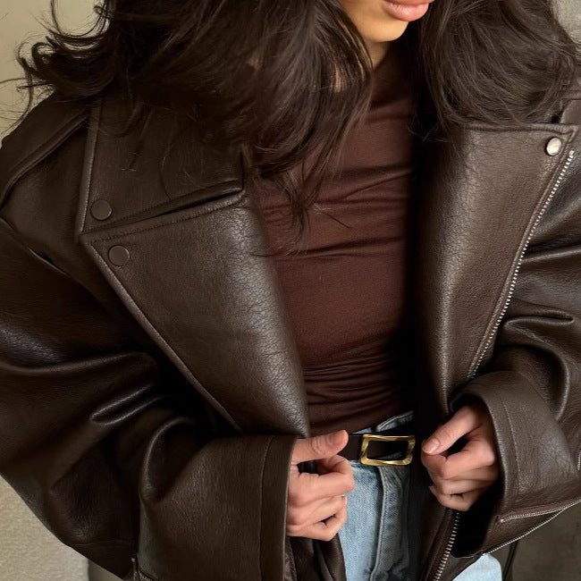 Leather jacket woman