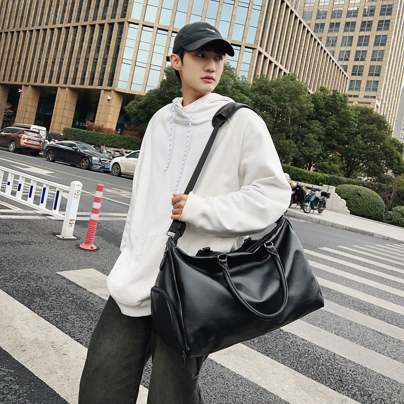 Retro PU Leather Neutral Travel Bag