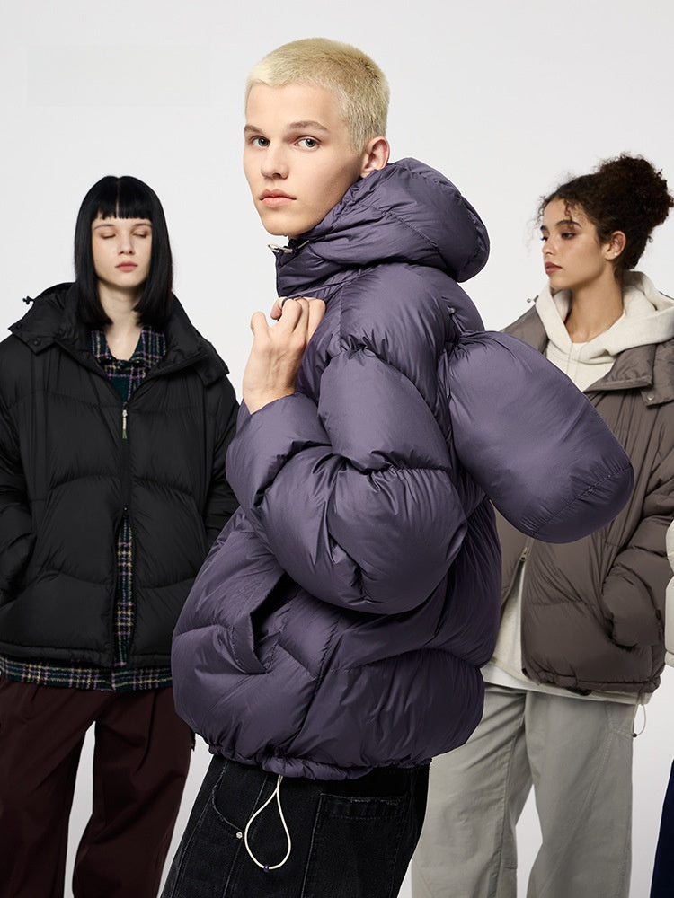 Men's Lightweight Puff Down Jacket Winter Hooded Coat